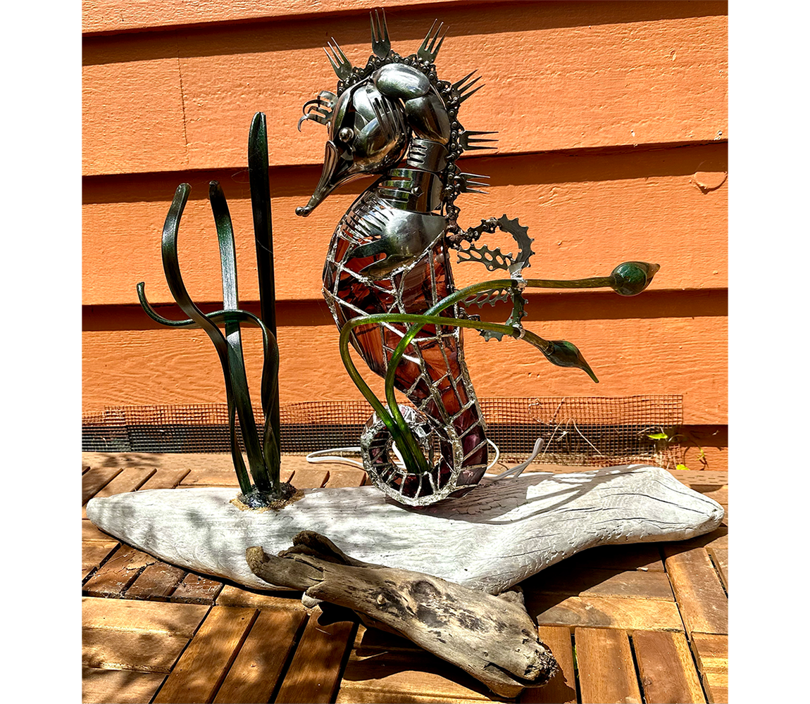Stained Glass Seahorse Lamp - Eileen Lagasse